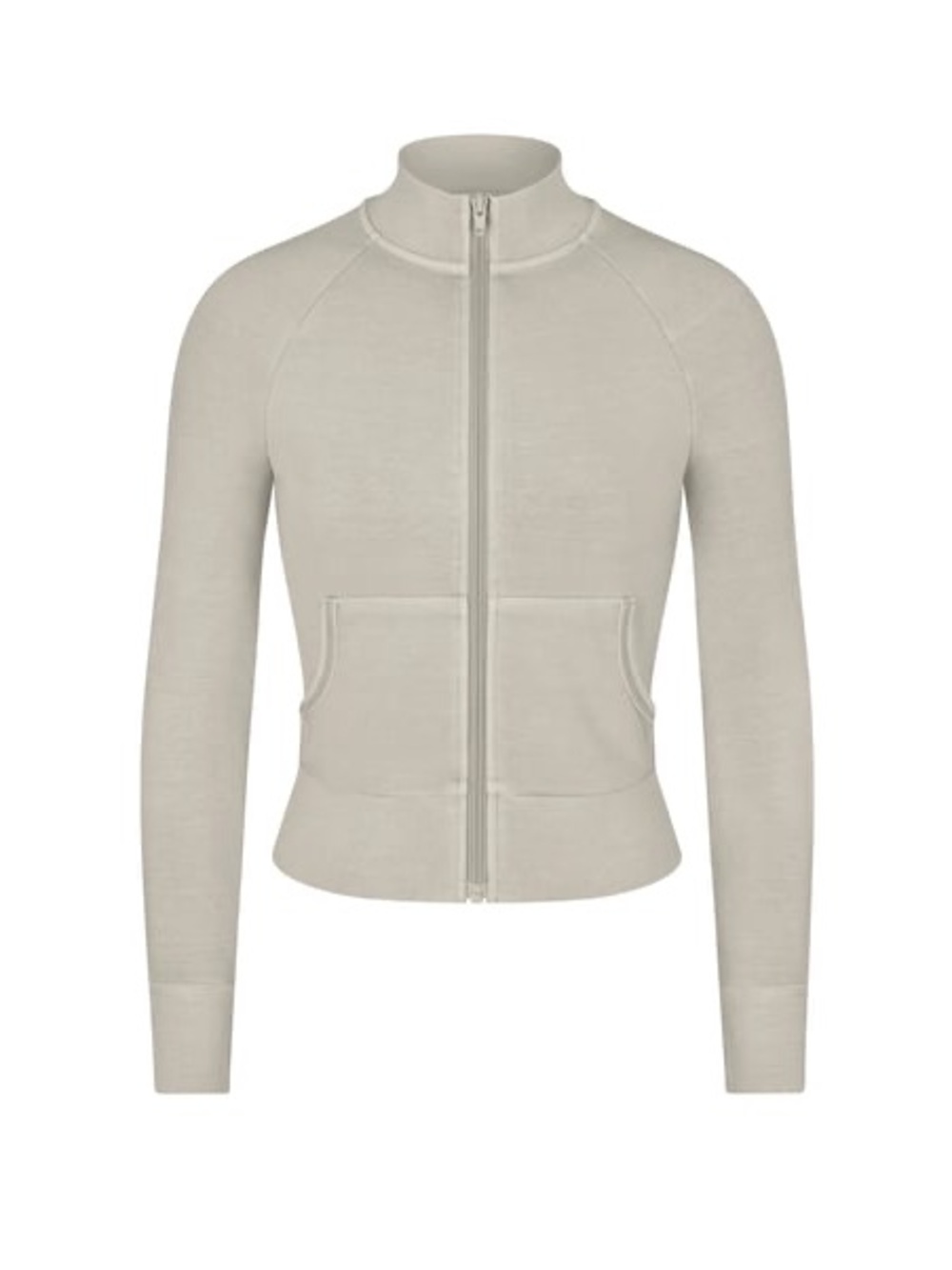 SKIMS Cream Zip-Up Varsity Jacket‎